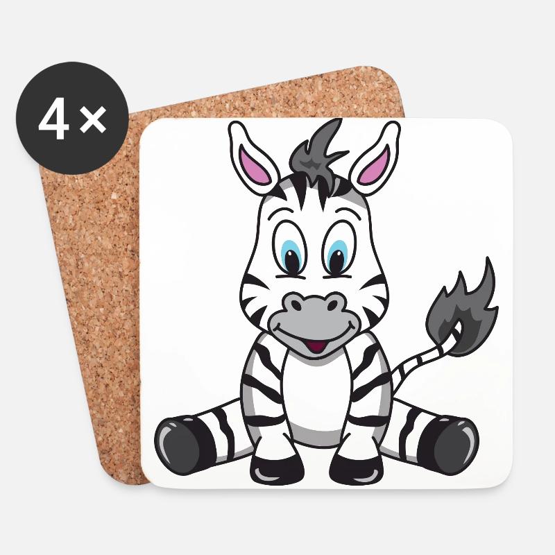 Baby Zebra - Untersetzer (4er-Set) - Weiß