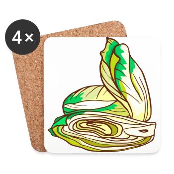 Chiorée Chicoree Salad - Coasters (set of 4) - white - Front