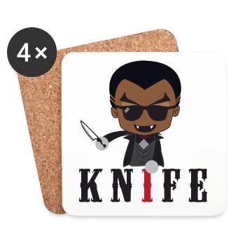 Kleiner Knife/ Daywalker Vampir Teen Geschenkidee - Untersetzer (4er-Set) - Weiß - Vorne