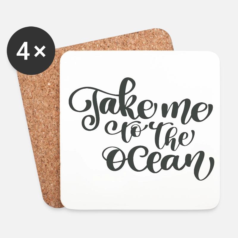 Take me to the Ocean - Untersetzer (4er-Set) - Weiß
