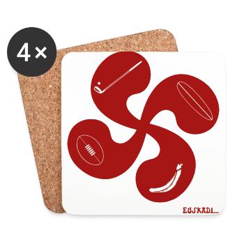 Kreuz Baskensport - Untersetzer (4er-Set) - Weiß - Vorne