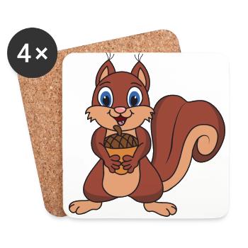 Eichhörnchen - Untersetzer (4er-Set) - Weiß - Vorne