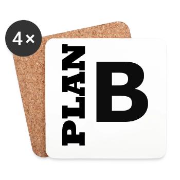 Plan B / Super als Geschenkidee - Untersetzer (4er-Set) - Weiß - Vorne