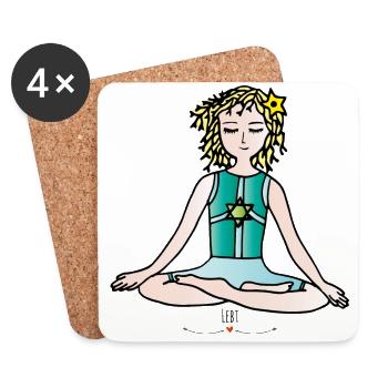 Die Hüterin der Kinder -Yoga -Die Hüter von Orbis - Untersetzer (4er-Set) - Weiß - Vorne