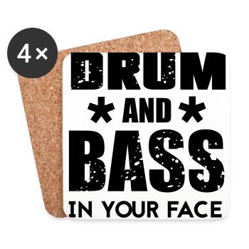 Drum n Bass Musique - Dessous de verre (lot de 4) - blanc - Devant