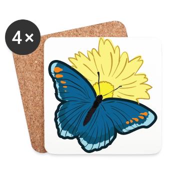 Schmetterling Schmetterlingsflügel Butterfly - Untersetzer (4er-Set) - Weiß - Vorne
