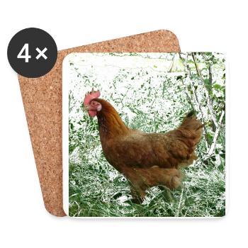 chicken - Coasters (set of 4) - white - Front