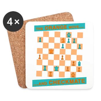 Le mouvement ORANGE ... et CHECKMATE - Anastasia - Dessous de verre (lot de 4) - blanc - Devant