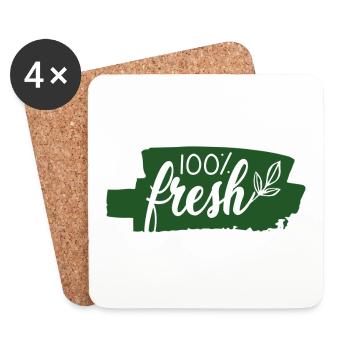 Idée de cadeau de végétarien végétarien - Dessous de verre (lot de 4) - blanc - Devant