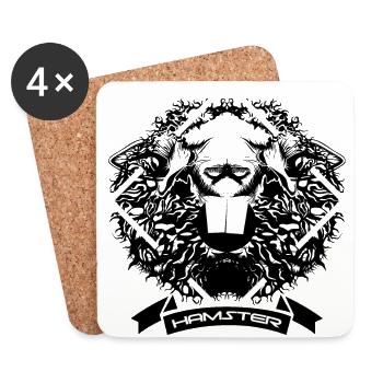 Hamster Monster - Untersetzer (4er-Set) - Weiß - Vorne