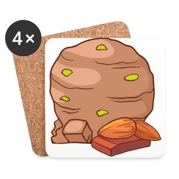 Eis Speiseeis Eiskrem Eiscreme Kugeleis Eisbecher - Untersetzer (4er-Set) - Weiß - Vorne
