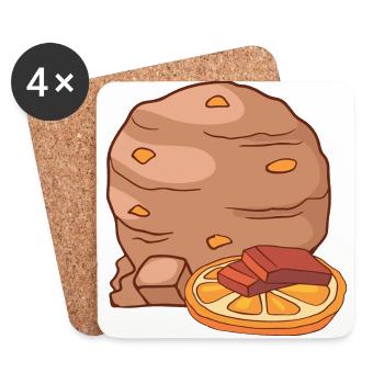Orangen Eis Speiseeis Eiskrem Eiscreme Kugeleis - Untersetzer (4er-Set) - Weiß - Vorne