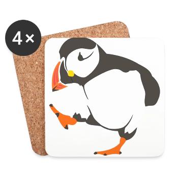 Walking puffin - Coasters (set of 4) - white - Front