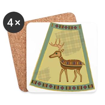 cerf - Dessous de verre (lot de 4) - blanc - Devant