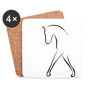 Chevaux - Dessous de verre (lot de 4) - blanc - Devant