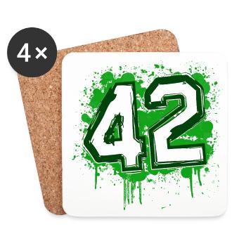 Saint-Étienne 42 bigdirt - Dessous de verre (lot de 4) - blanc - Devant