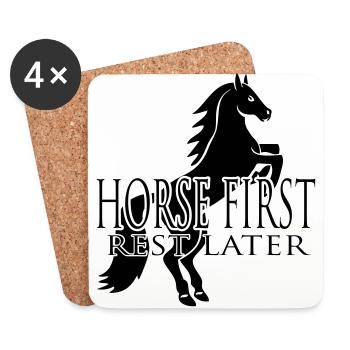 Horse first - rest later Motiv 2 - Untersetzer (4er-Set) - Weiß - Vorne