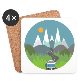 Camping - Untersetzer (4er-Set) - Weiß - Vorne