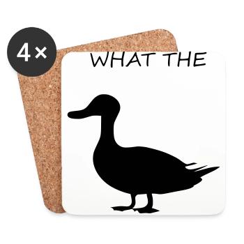 Cadeau drôle de canard Qu'est-ce que le canard - Dessous de verre (lot de 4) - blanc - Devant