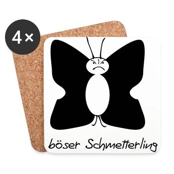 böser Schmetterling - Untersetzer (4er-Set) - Weiß - Vorne