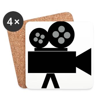Movie Camera - Coasters (set of 4) - white - Front