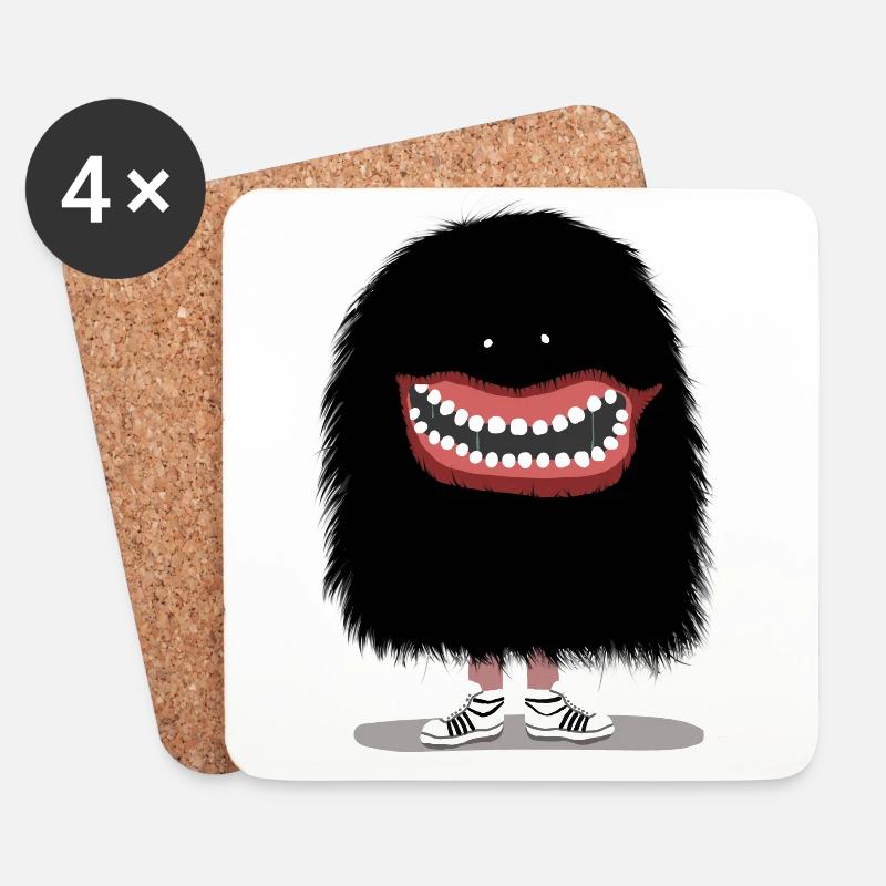 Monster - Untersetzer (4er-Set) - Weiß