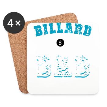 Billard - Untersetzer (4er-Set) - Weiß - Vorne