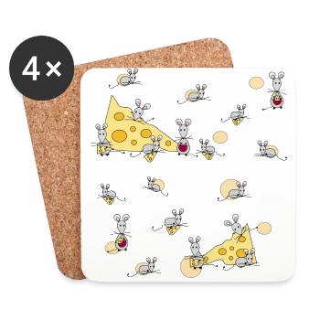 Mouse - Coasters (set of 4) - white - Front
