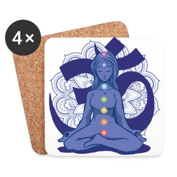 Yoga meditation chakra healing. - Coasters (set of 4) - white - Front