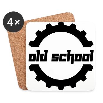 Old School (Vector) - Coasters (set of 4) - white - Front