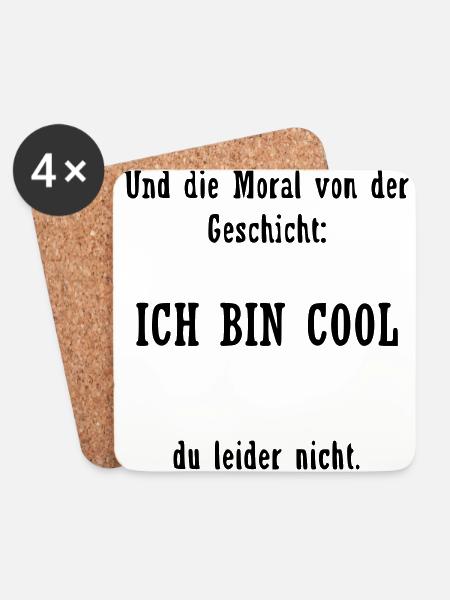 Lustiger cooler Spruch - Untersetzer (4er-Set) - Weiß
