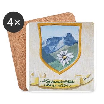 Kleinwalsertaler Bergwelten, das offizielle Logo - Untersetzer (4er-Set) - Weiß - Vorne
