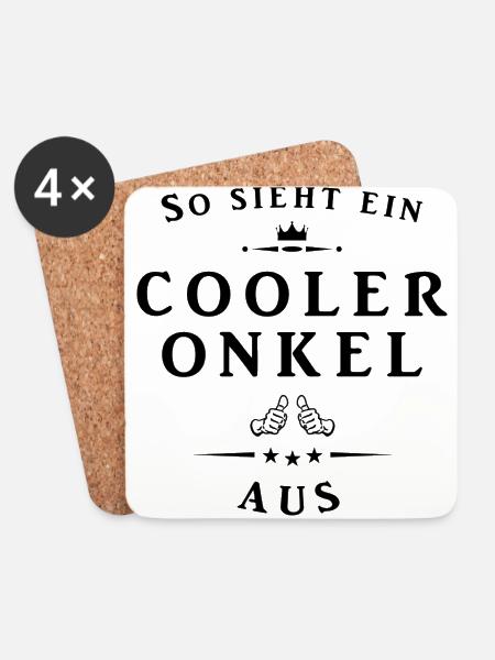 So sieht ein cooler Onkel aus - Untersetzer (4er-Set) - Weiß