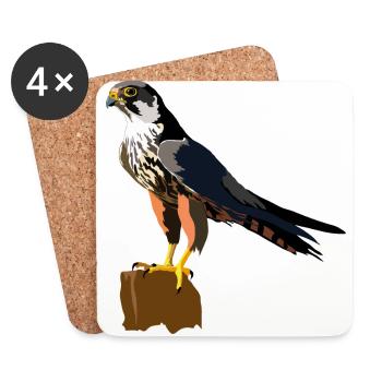 Baumfalke - Untersetzer (4er-Set) - Weiß - Vorne