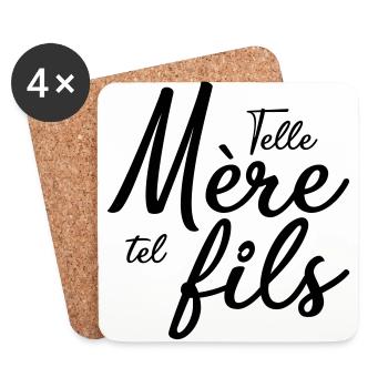 Telle mère tel fils - Dessous de verre (lot de 4) - blanc - Devant