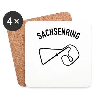 Motorrad Fans und Sachsenring - Untersetzer (4er-Set) - Weiß - Vorne