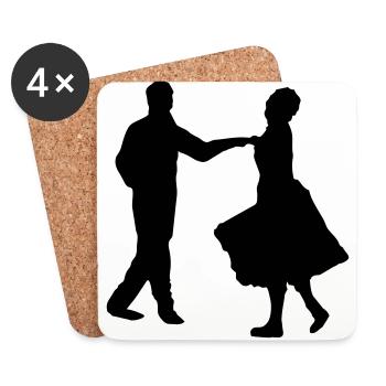Dancers, dancing couple - Coasters (set of 4) - white - Front