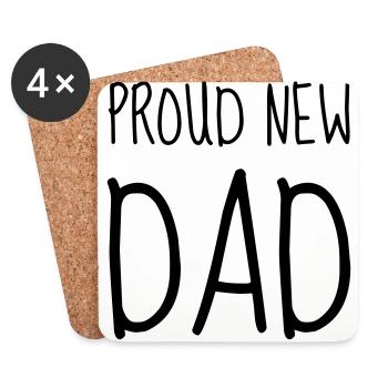 Dad - Daddy - Father's Day - Baby - Birth - Humor - Coasters (set of 4) - white - Front