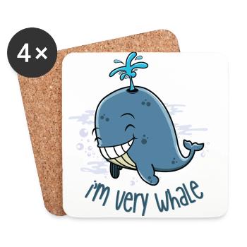 I'm very whale - Coasters (set of 4) - white - Front