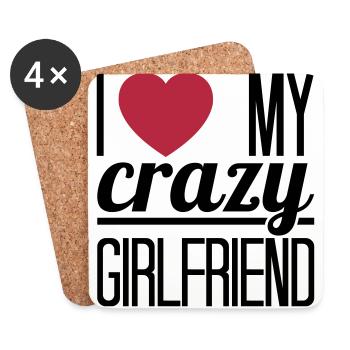 I love my crazy Girlfriend - Untersetzer (4er-Set) - Weiß - Vorne
