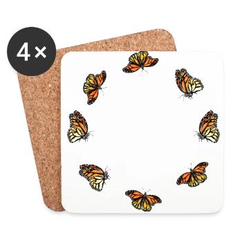 butterfly - Coasters (set of 4) - white - Front