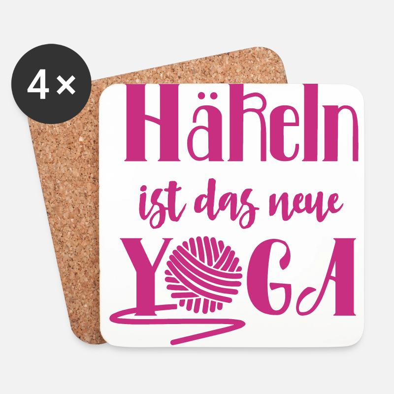 Häkeln Yoga - Untersetzer (4er-Set) - Weiß