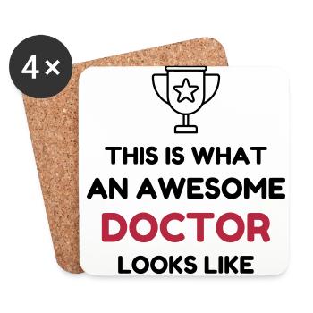 Doctor Arzt Médecin Docteur Medecine Life - Coasters (set of 4) - white - Front