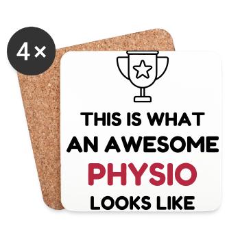 Krankengymnast / Krankengymnastin / Physio / - Untersetzer (4er-Set) - Weiß - Vorne