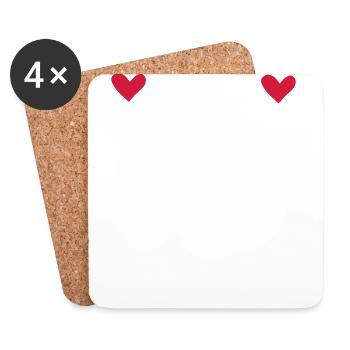 amour - Dessous de verre (lot de 4) - blanc - Devant