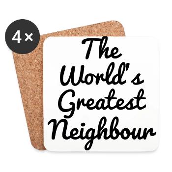Neighbour Neighborhood Nachbar Voisin Fête Party - Coasters (set of 4) - white - Front