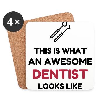 Dentist Zahnarzt Dentiste Zahnärztin Medecine - Coasters (set of 4) - white - Front