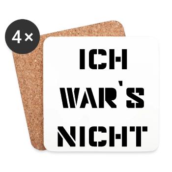 Spruch - Ich wars nicht - Untersetzer (4er-Set) - Weiß - Vorne