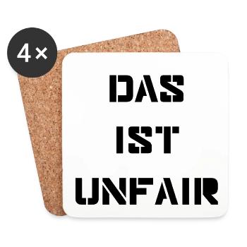 Spruch Unfair - Untersetzer (4er-Set) - Weiß - Vorne