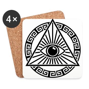 ALL SEEING EYE - Coasters (set of 4) - white - Front